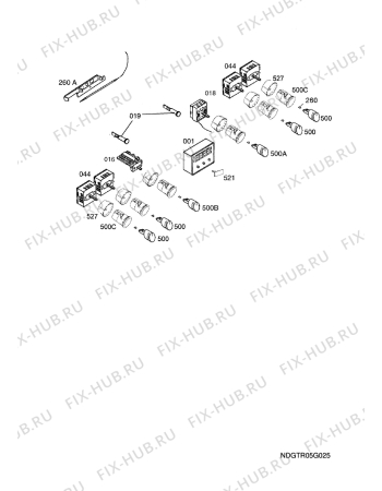 Взрыв-схема плиты (духовки) Aeg Electrolux 41016VH-WN 23T - Схема узла Functional parts